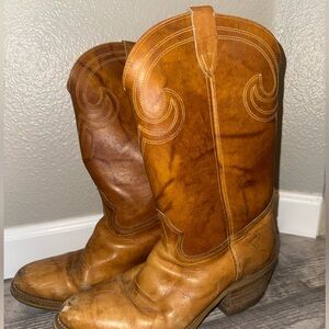 Vintage Tan Leather Cowboy Boots from Texas Boot Company